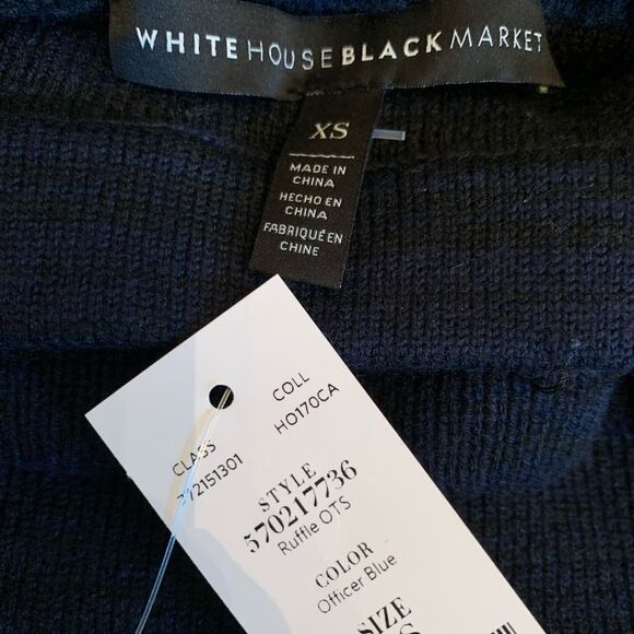 NWT WHBM NAVY ruffle sweater. Size XS - Picture 3 of 4